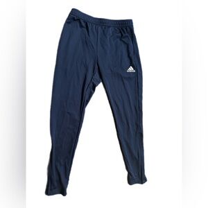 Adidas blue pants w/zippers at bottom
